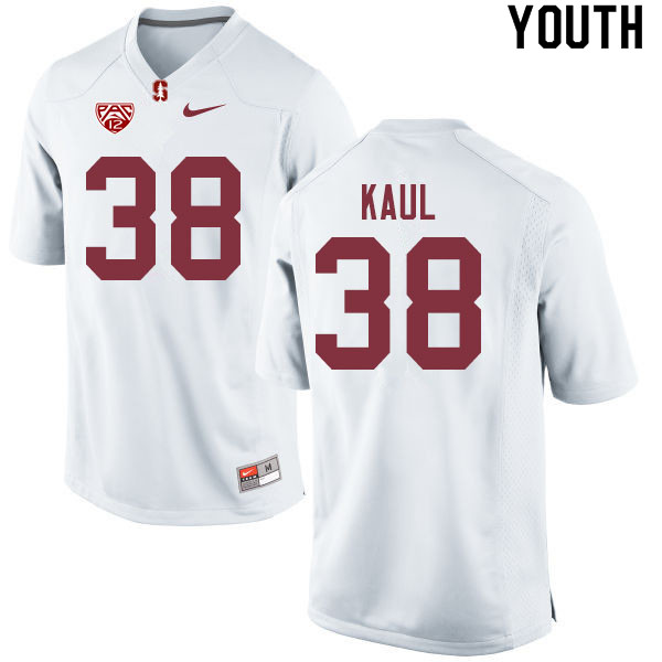 Youth #38 Jason Kaul Stanford Cardinal College Football Jerseys Sale-White - Click Image to Close